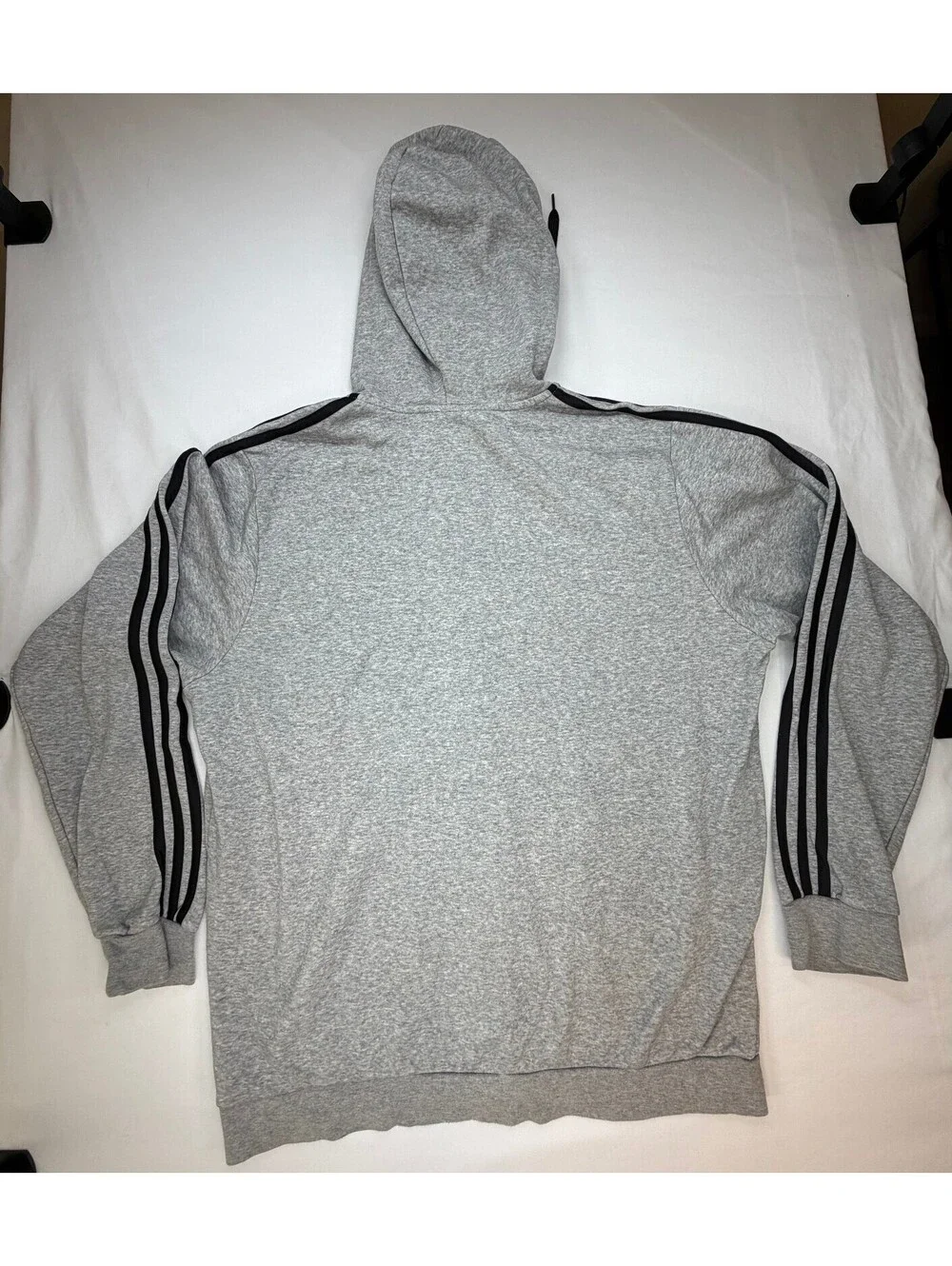 Adidas Men's Hoodie Sweatshirt Full Zip Front Pockets Logo Size XL Grey